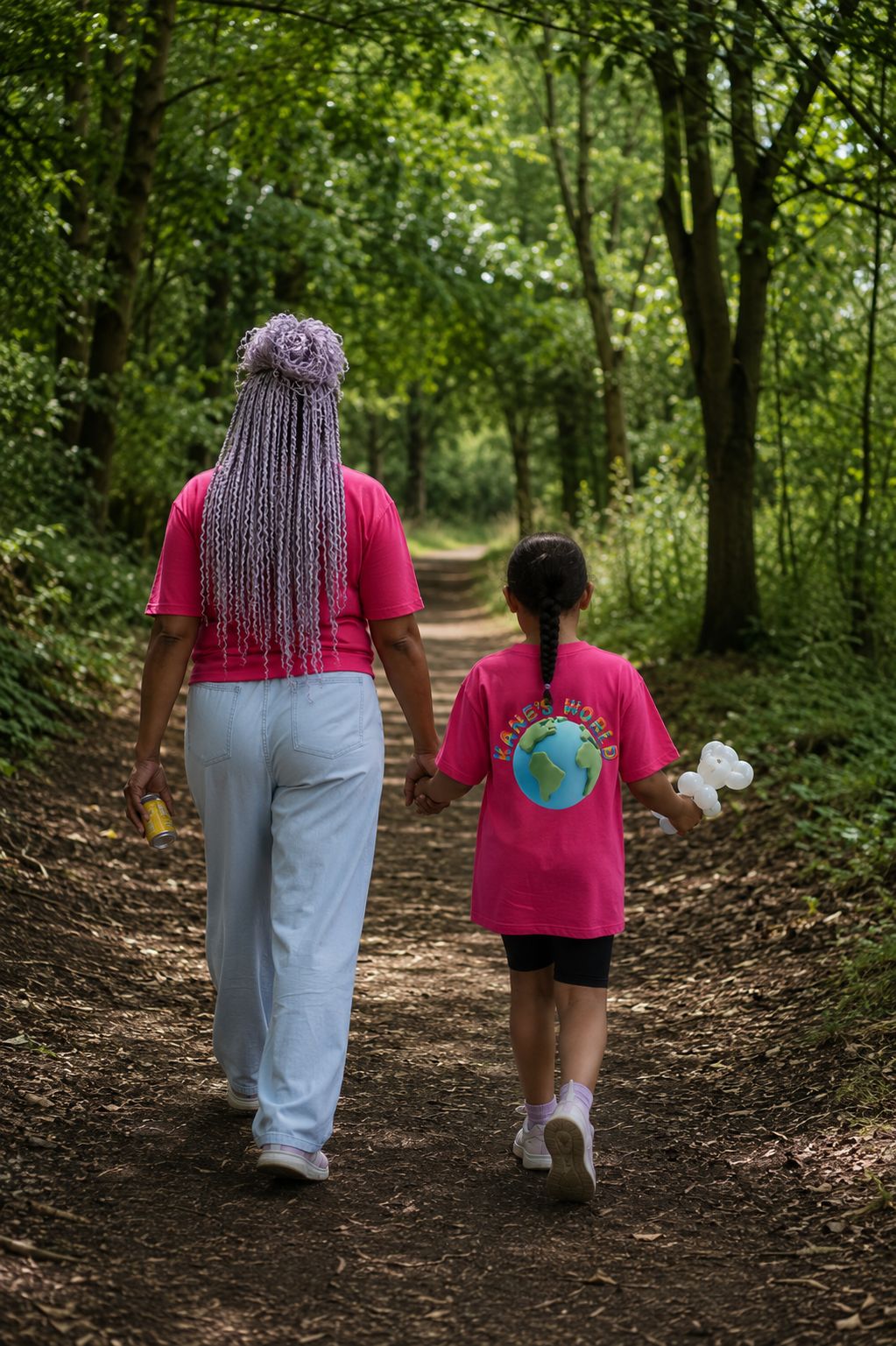 Kelly and Evelyn walking the route